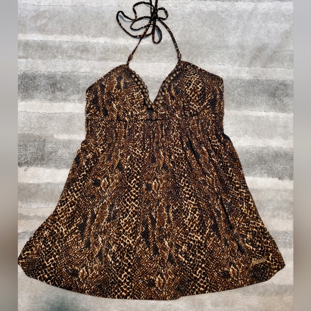 Guess Animal print halter top size medium